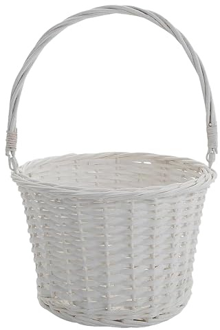 White Easter Basket, Woven Wood, 12 Wide, Great For Easter Decor and Baskets