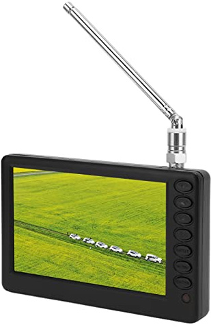 Pyhodi Televisor portátil de 5 pulgadas, LCD 1080P, sintonizador digital incorporado, recargable, televisor alimentado por batería, compatible con televisión analógica, televisión digital,