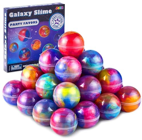 JOYIN Slime Party Favors, 36 Pack Galaxy Slime Ball- Stretchy, Non-Sticky, Mess-Free, Stress Relief, and Safe - Toys for Girls and Boys - Easter, Classroom Reward, Party Supplies, Valentines