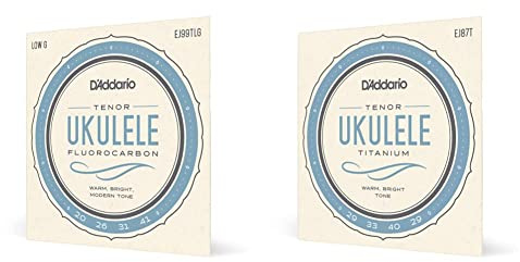 D'Addario EJ99TLG Tenor Low G Pro-Arte Carbon Ukulele Strings & EJ87T Titanium Tenor Ukulele Strings