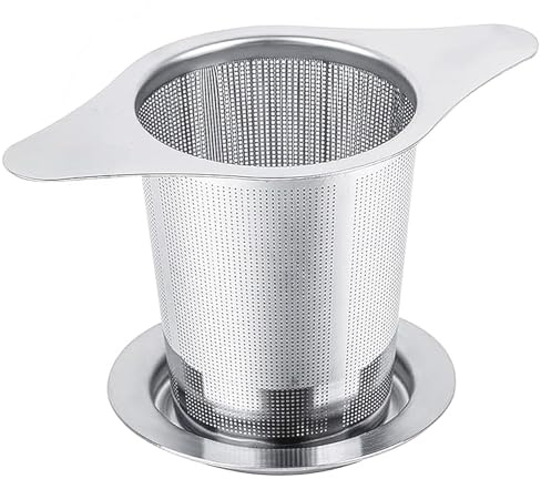 NKOVE Universal Tea Infuser with Lid Stainless Steel Filter Fits Mugs Cups Teapots Food Grade