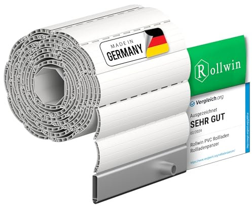 Rollwin ROLLADEN PVC Maxi 52 Weiss Gebohrte Endleiste Rolladenpanzer Kunststoff Lamelle mit Hohlleiste Rollladenfenster Rollladen DEUTSCHE Produktion zum Einbauen Hier Konfigurieren »»
