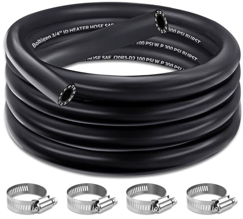 Boltigen 5/8inch Heater Hose, 15 Feet Coolant Radiator Line for Water, Antifreeze and Fuel Systems, SAE J20R3 D2, 100PSI Working Pressure (5/8''-15FT)