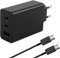 65W USB C Schnellladegerät Kompatibel mit Samsung Galaxy S25 Ultra S24 Ultra S23 Ultra S22 A56 A36 Tab S10 S9 Ultra Book4 Pro 360 und Tablets Ultra 3-Port GaN Netzteil mit 1M Type-C Kabel PPS PD3.0