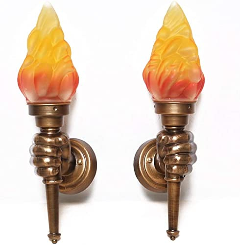 Torcia Luminosa, 1 Paio - Lampada da soffitto dal Design Unico, Lampada da Parete Industriale Vintage, Lampada da Parete per Interni con Attacco E27, Ideale per Comodino in Camera da Letto, Corri