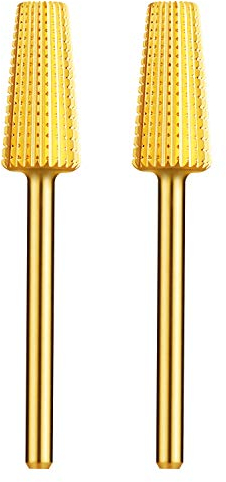 JCMaster 2 Punte per Fresa Unghie Carburo di Tungsteno per la Rimozione di Unghie Acriliche Gel Cuticole e Unghie extra Spesse Misura Universale Progettate per Principianti Grana Medium Color Oro