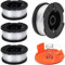 Strimmer Spool Line,4 PCS Φ0.065 30FT AF-100 A6481 A6485 Autofeed Nylon Replacement Spools + RC-100-P Spool Cover,String Trimmer Spools Line for Black+Decker