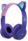 Petyoung Over-Ear-Kopfhörer mit LED-Licht, Katzenohr-Gaming-Headset in Lila