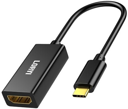 Loryi USB-C-auf-HDMI-Adapter, 4K@60Hz HDMI auf USB C, High Speed ​​USBC Typ C (Thunderbolt 3/4) hdmi-Konverter Kompatibel mit iPhone 15 Pro/Max, Galaxy S23, MacBook Pro/Air, iPad, iMac, XPS und mehr