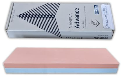 Sanelli Ambrogio, Naniwa Combination Stone, 2-in-1 Kombi-Messerschärfer, mittlere Körnung # 1000 und für das Finish #3000, ideal für normale Messer und zum Verfeinern, Splash & Go, hergestellt in