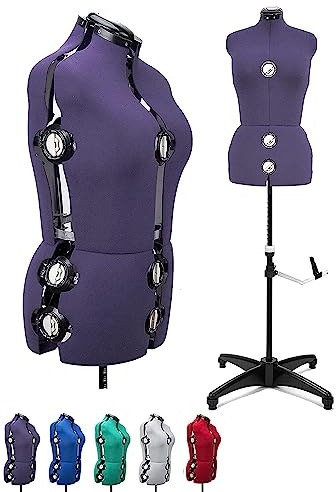 Beyond Your Thoughts Female Adjustable Mannequin Dummy Dress Form with 13 Dials for Sewing Dressmaking Tailors Mannequin Display Costume Purple for 8-14