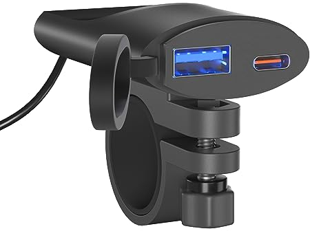 Kriogor Ultra Sottile QC3.0 USB C per Auto, con Funzione di Spegnimento Intelligente, 12V/24V Impermeabile per SUV e Motociclette Camper