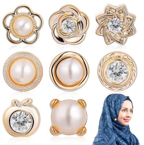 AUTSUPPL 8 Agujas Magnéticas Hijab con Cierre De Seguridad Tela Multifuncional Magnético Clip De Ropa De Metal para Bufandas Cardigans Y Accesorios De Ropa