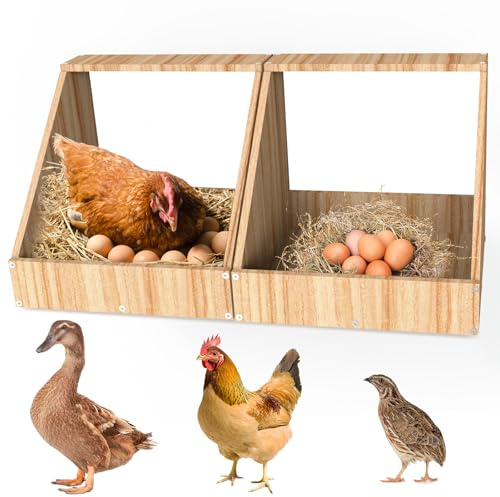 IDUNSEED Hönsbo, 2 Stycken, 35,3 x 35,3 x 34,2 cm Hönsholkar För Väggmontering, Skapar Ett Säkert Uppsamlingsområde För ägglagda, Värplåda För Höns, Fåglar Och Ankor