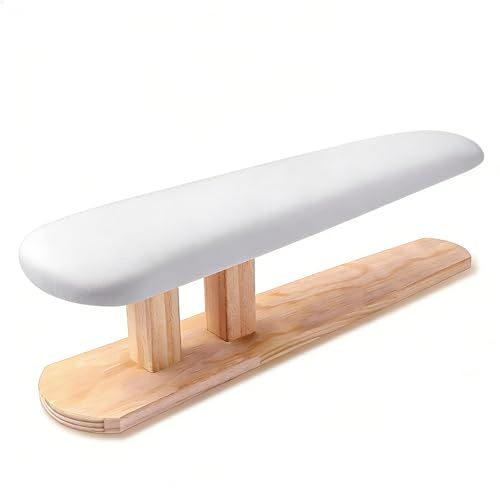 2026 Upgrade Portable Ironing Board Padded Long&Short Sleeve&Chest Tailor Ironing Board with Wooden Base for Daily Tailor Ironing,Household,Laundry Rooms,Travel Use (White)