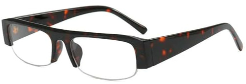 LSQBDFC Occhiali da Sole Rettangolari Piccoli Donna Vintage con Lenti Trasparenti Uomo Mezza Montatura per Uv400-leopardo Chiaro-Come L'Immagine