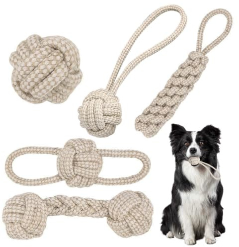Kinesgsg 5pcsJuguetes de Cuerda para Perro,Seguro y no Tóxico,Juguete Perro