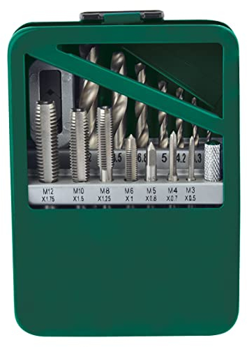 Brüder Mannesmann Werkzeuge M53215 Tap Drill Bit Set 15 Pieces Green Silver