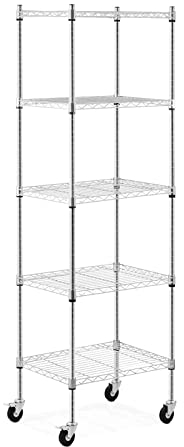 Royal Catering RCMR-1800P50 Metallregal 60 x 45 x 186 cm 50 kg 4 Rollen Standregal Regal Metall Steckregal Haushaltsregal