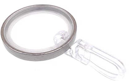 DécoProfi 10x Gardinenringe Vorhangringe mit Haken Edelstahloptik Ø 24mm I Ringe für Gardinenstangen Ø 16mm I Set Geeignet für Vorhang-Gardinenstange