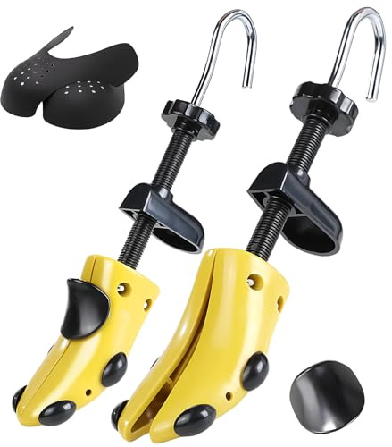 Msentuo Shoe Stretcher Shoe Trees,Adjustable Length & Width for Men and Women,4-Way Adjustable Shoe Expander Widener Shoe Crease Protector (S(for Women's Size Us 5.5-10), Yellow)