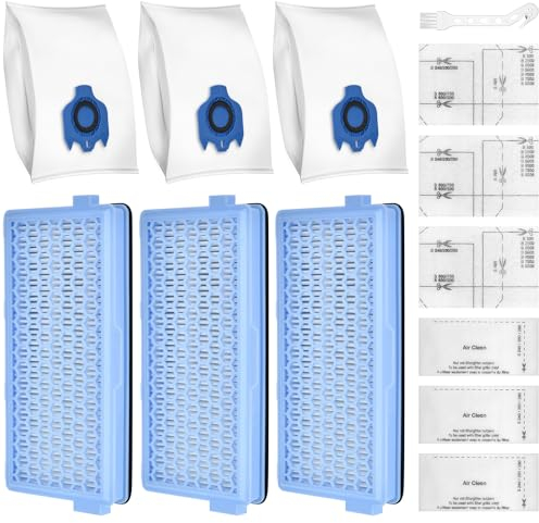 Zubehörset Filter für Miele Staubsauger [Compact C1&C2, Complete C2&C3, S8340], 3 GN Staubsaugerbeutel+3 HEPA Filter+6 Mikrofilter, Ersatzteile Staubsaugerfilter Zubehör für Miele Serie