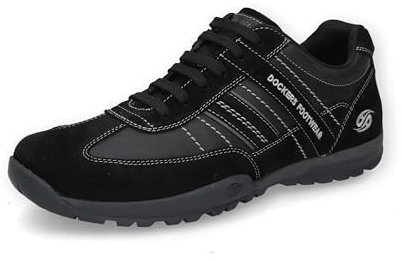 Dockers by Gerli Herren Low-Top Sneaker, Männer Halbschuhe,schnürschuhe,schnürer,Freizeit,straßenschuhe,schwarz/grau,49 EU