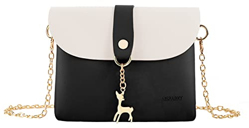 AISPARKY Piccola Borsa a Tracolla in Pelle PU per Ragazze - Carino Regalo per Adolescenti, Nero-01, Small