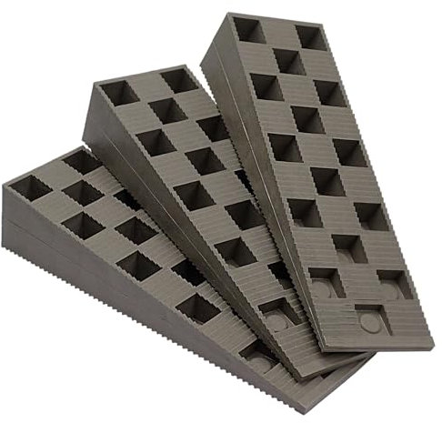 SKIR'CO 10 cunei in plastica scanalati 149 x 45 x 30 mm per livellamento, cunei distanziatori, spessori di livellamento, cunei ad incastro