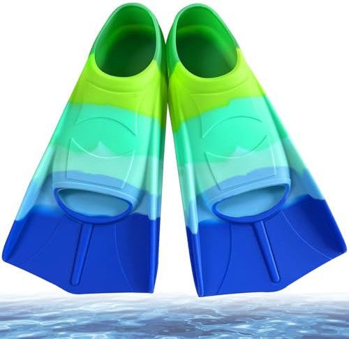 Pinne da nuoto per bambini, pinne corte in silicone, pinne corte per bambini, pinne corte da addestramento, pinne corte per bambini e adulti