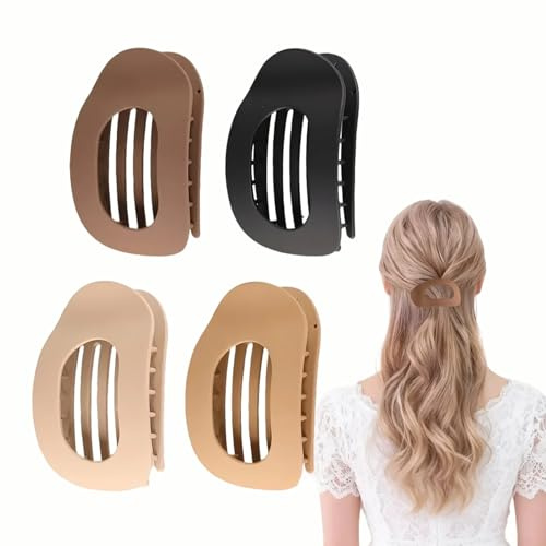 Pinzas Para El Cabello Planas Mate Para Mujeres Set De 4 Diseño Antideslizante Textura Mate Uso Diario Comute Yoga Accesorios Para El Cabello Versátiles Pinzas Pelo Mujer Pinzas De Pelo Planas