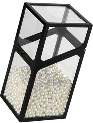 Gatuida Porte-pinceaux de Maquillage Décoratif Transparent avec Perles Artificielles Seau de Rangement Cosmétique pour Bureau Support et Élégant pour Pinceaux