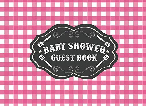 Baby Shower Guest Book: BBQ BabyQ Baby Shower | Pink Gingham Plaid Gift Log | Barbeque Picnic Theme