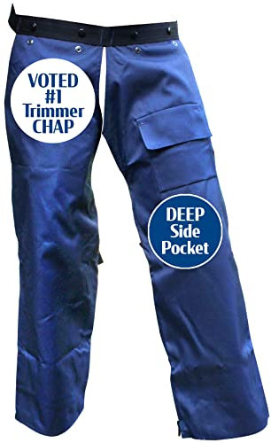 Cold Creek Loggers Schutz Rasentrimmer Sicherheit Chaps, Orange, Größe L 40 Marineblau