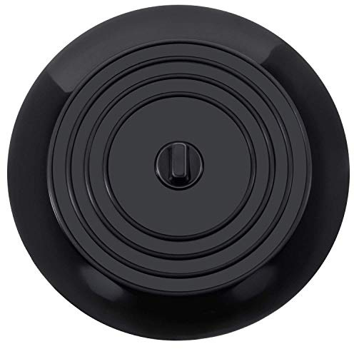 Silikonbadproppar för diskbänkslock 15,3 cm diameter för kök, badrum och tvättstugor universell avloppsplugg plugg (1 st, svart)