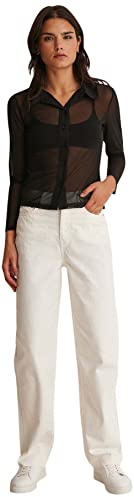 NA-KD Wide Leg Raw Hem Denim - Jeans Mujer