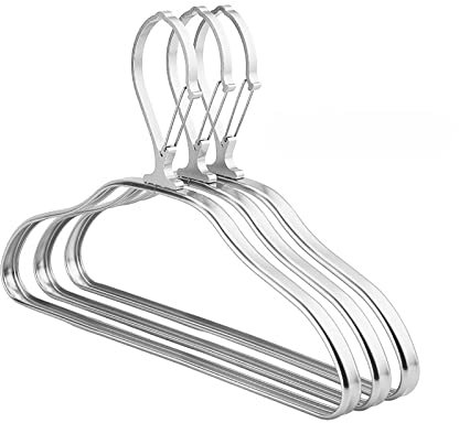 Grucce in filo di metallo resistente, 33 cm, appendiabiti standard, ideali per l'uso quotidiano, confezione da 5, colore: argento