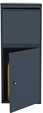 Buzón para paquetes gris 41x38,5x72cm buzón de paquetería de pie para entregas seguras