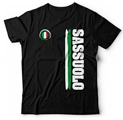 Generico T-Shirt Sassuolo Città Vari Colori Sport Calcio Tifoso Nero Verde - Taglie dalla S alla XXL (M, Nero)