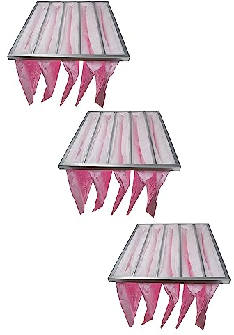 vhbw 3x Taschenfilter für Klima- und Lüftungsanlagen - Filter F7, 49 x 59,2 x 36 cm, Rosa