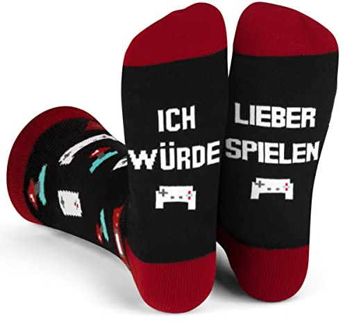 Ich würde lieber gamen - Lustige Socken für Gamer Neuartiges Geschenk für Männer, Frauen und Teenager Videospielen