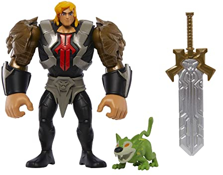 Masters of the Universe MOTU Savage Eternia He-Man Actionfigur - Bewegliche Gelenke und Angriffsfunktion mit Federmechanismus, tolles Geschenk für Fans ab 4 Jahren, HLF51