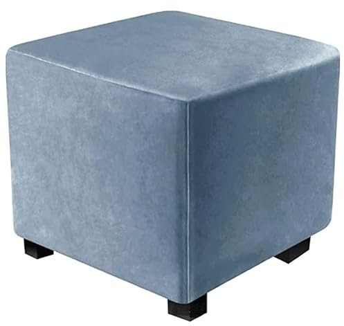 ZZDZW Stretch Samt Ottomane Schonbezug Hocker Quadrat Hockerbezug Bezug Quadratisch Elastisch Benutzt für 38 x 38 x 38 cm Faltbare Aufbewahrungsbox Sitztruhe Sitzwürfel Fußablage