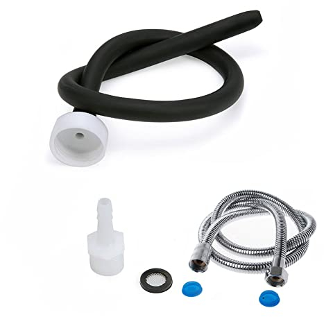Duschen und Klistiere,Flexibler Einlaufschlauch Silikon Komfortable Düse Einlaufaufsatz für Frauen und Männer 50cm + 150cm Schlauch（Schwarz）