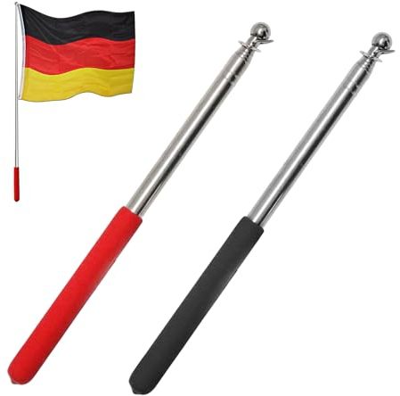 Teleskop Fahnenstange, Handheld Fahnenstange, Fahnenmast Tragbar Ausziehbar, 2 Stücke Handheld Teleskop Fahnenmast, Teleskop-Fahnenmast Aus Edelstahl, Edelstahl Ausziehbar Fahnenstange