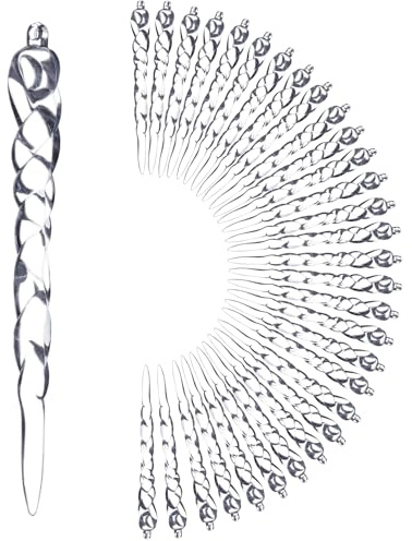 Lamris Christmas Ornaments 30pcs Crystal Hanging Acrylic Icicle Drop Xmas Tree Decoration Winter New Year Holiday Wedding Party Home Office Decor