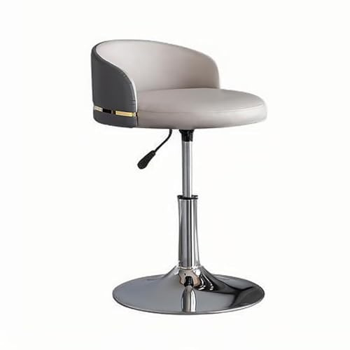 Moderna Barstolar I Metall Med Bänkhöjd, Snurrpall Konstläder Ryggstöd, Justerbar Köksö(Light Gray B,Low)