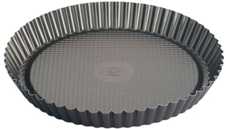OPIROS Teglia Per Crostata Diametro cm.28 Stampo Rotondo In Alluminio Antiaderente Fondo Rialzato Tortiera Per Crostate Quiche Torte Salate
