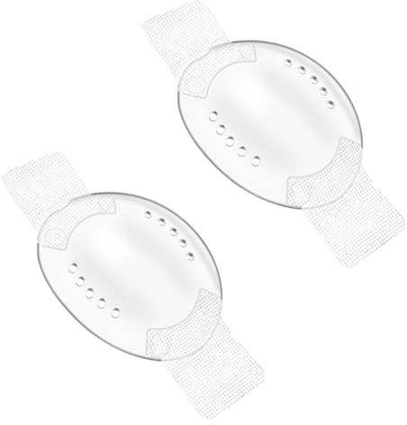 WUY Schermi facciali per uso medico,Mascherine oculari in plastica regolabili, confezione da 2, adatte ad adulti e bambini, per occhio sinistro e destro (5 x 7 cm, trasparenti)