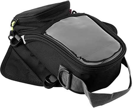 RASTKY Sac de Réservoir de Moto Magnétique étanche, Sac à Bandoulière de Grande capacité pour Motocyclistes, Tissu Oxford Noir en Nylon